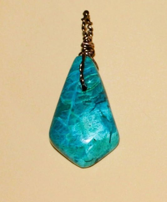 Chrysocolla Pendant with a wire bail (#102)