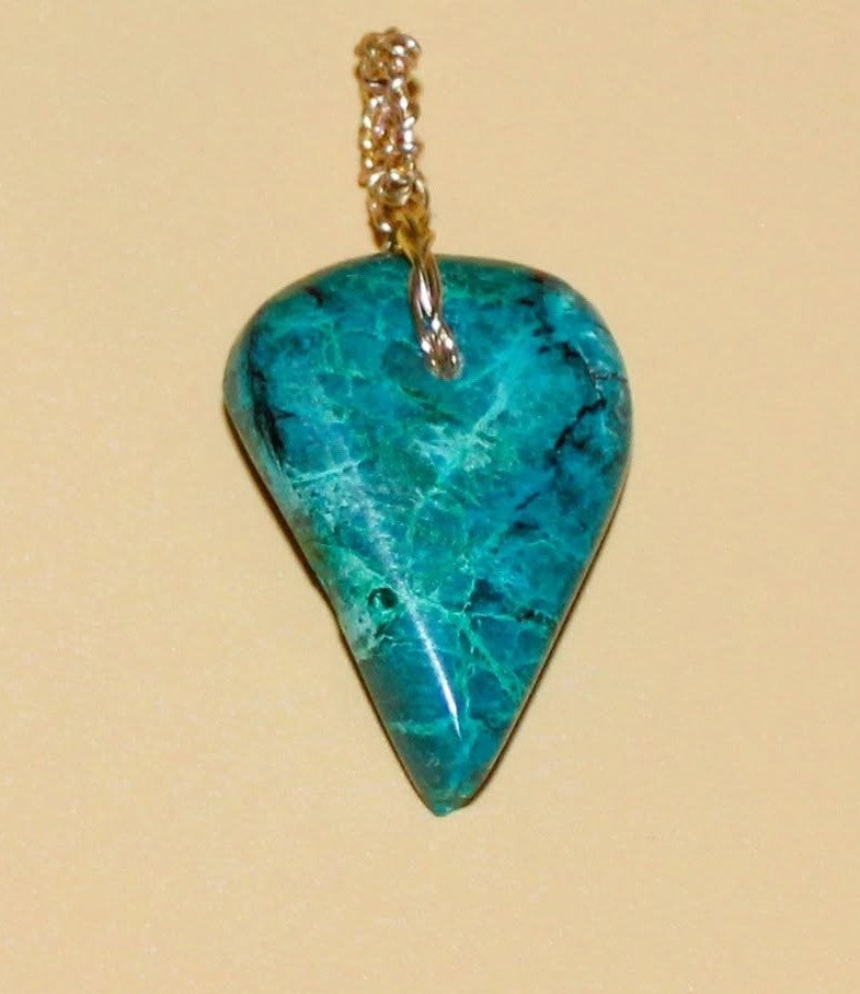 Chrysocolla Pendant with a wire bail (#101)