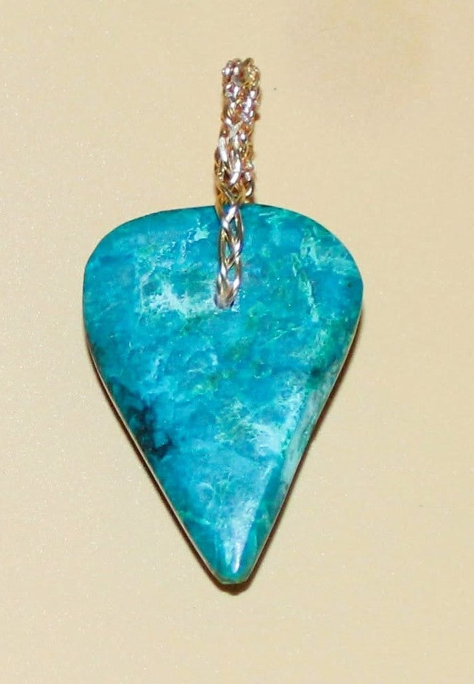 Chrysocolla Pendant with a wire bail (#101)